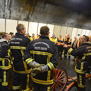 Exercice du Tunnel du Mont Blanc : brief des équipes