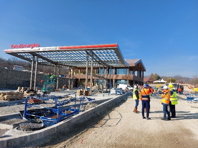 Aire de Valleiry en travaux