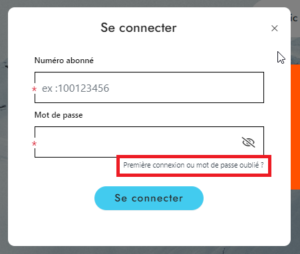 écran de connection à l'Espace abonné