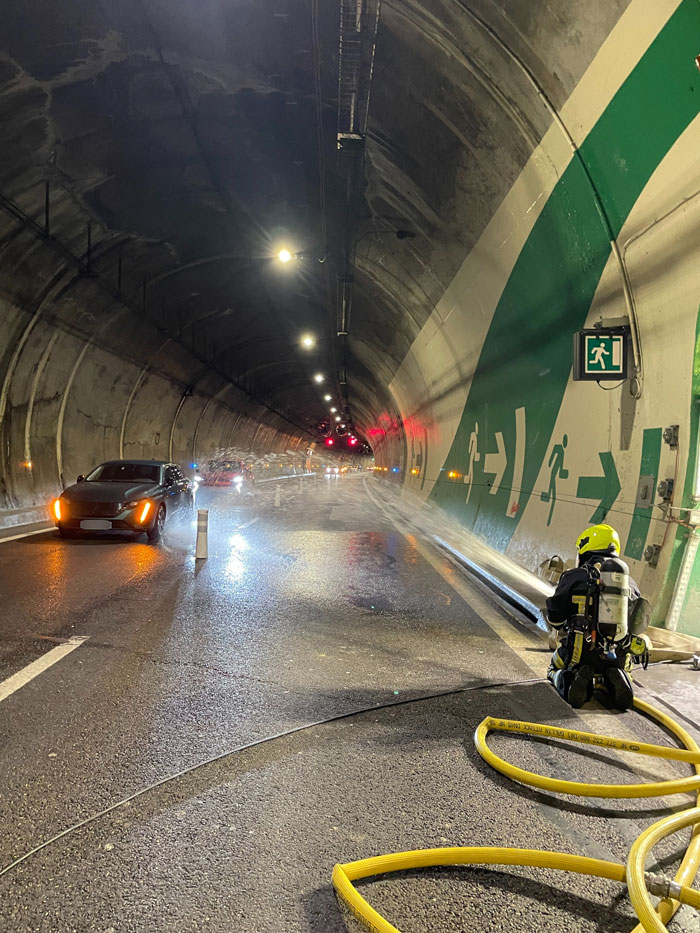 Exercice de sécurité tunnel du Vuache pompiers ©ATMB